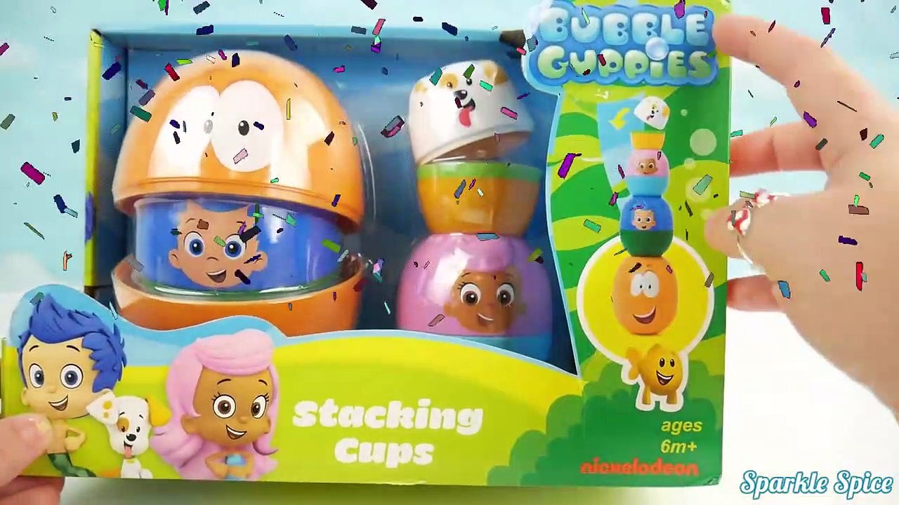 Play Doh BUBBLE GUPPIES SURPRISE EGGS Stacking Nesting Cups Pocoyo Disney Frozen HelloKitty-j18S