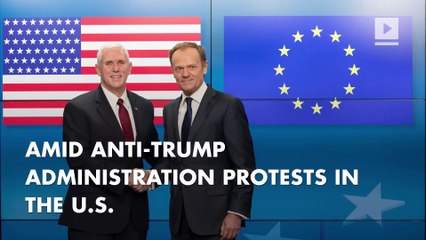 Pence arrives in Brussels for talks with EU officials