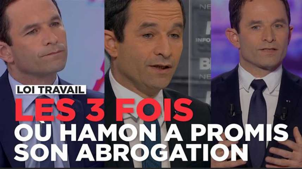 Trois fois où Benoît Hamon a promis qu'il "abrogerait" la loi Travail