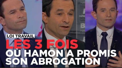 Trois fois où Benoît Hamon a promis qu'il "abrogerait" la loi Travail