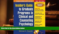 READ book Insider s Guide to Graduate Programs in Clinical and Counseling Psychology: 2006/2007