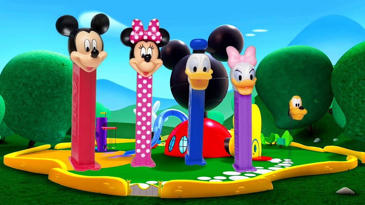 Microwave Mickey Mouse Clubhouse PEZ Toy Egg Surprise Finger Family Nursery Rhymes Song Bo