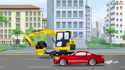 The Excavator and The Truck | Construction Cartoons | Cars & Trucks for Children Part 3