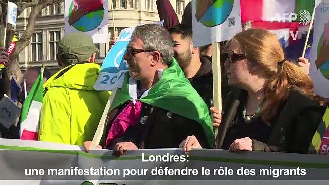 Londres: une manifestation défend le rôle des migrants