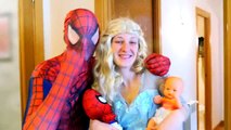 Spiderman & Frozen Elsa vs Lollipop Pranks! GIANT GUMMY TONGUE! Funny Superheroes in Real