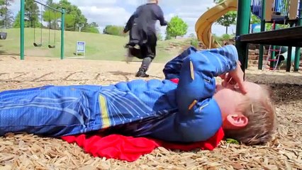 BTS: Batman v Superman Superheroes battle in real life movie | SuperHero Kids BTS 4