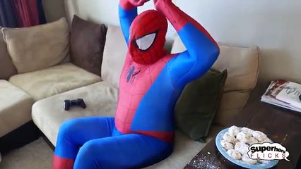 Fat Spiderman and Skinny Spiderman - Silly Work Out | Real Life Superhero Movie! B^)