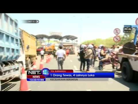 Live Kecelakaan beruntun di pintu tol Suramadu - NET12