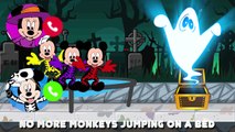 Cinco Pequeños Esqueleto de Mickey Mouse a Saltar en la Cama y con el Dedo de la Familia de las Canciones con los Fantasmas Nur