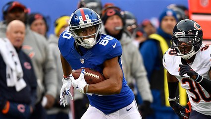 Eli Manning escapes defenders and finds Victor Cruz for 48 yards