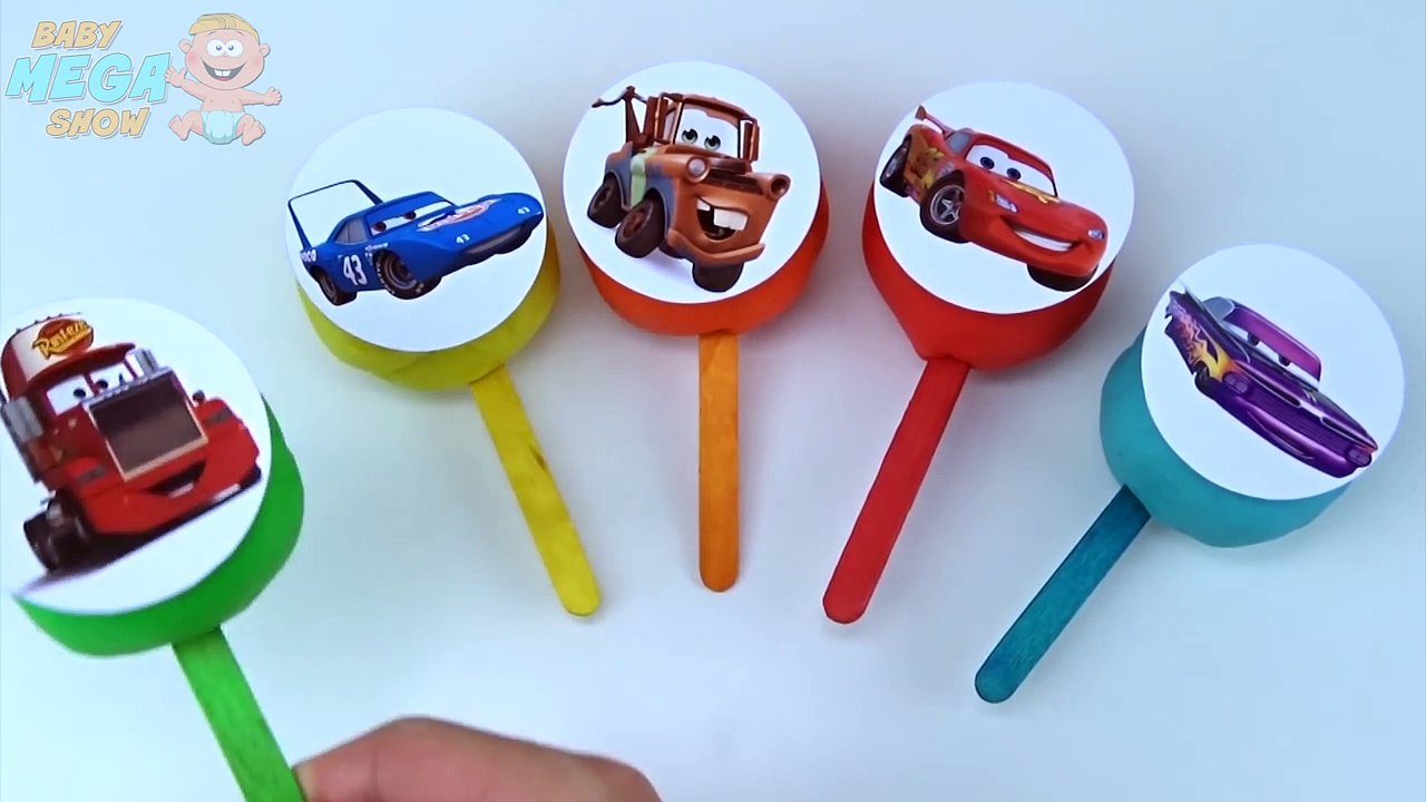 Сups Surprise Toys Play Doh Clay McQueen Cars 2 Collection Rainbow Learn Colours in Englis
