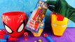 HUGE Spiderman Surprise Toys Bucket Captain America Iron Man Surprise Eggs Boy Toys Kinder