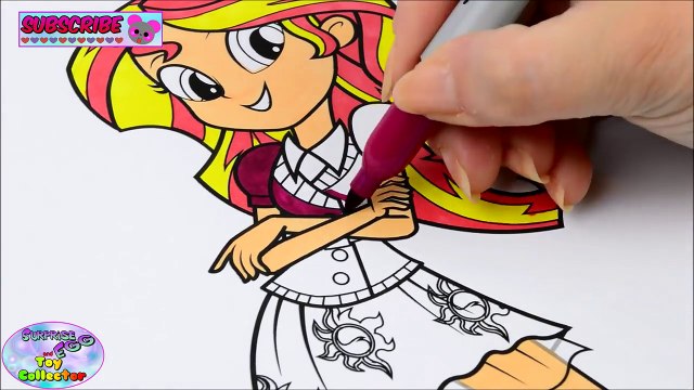 Mi Pequeño Pony para Colorear Libro Sunset Shimmer Equestria Episodio Huevo Sorpresa de Juguetes y Recoger