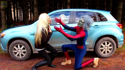 Frozen Elsa & Anna HAIR SWITCH! w  Spiderman Joker Maleficent Spidergirl Poison Ivy! Superhero Fun