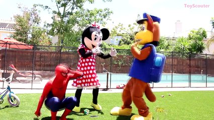 IS PEPPA PIG EATING POO BURGER? w/ Joker, Doc McStuffins, Minnie Mouse & Paw Patrol Chase