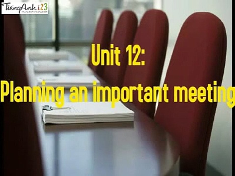 Planning an important meeting