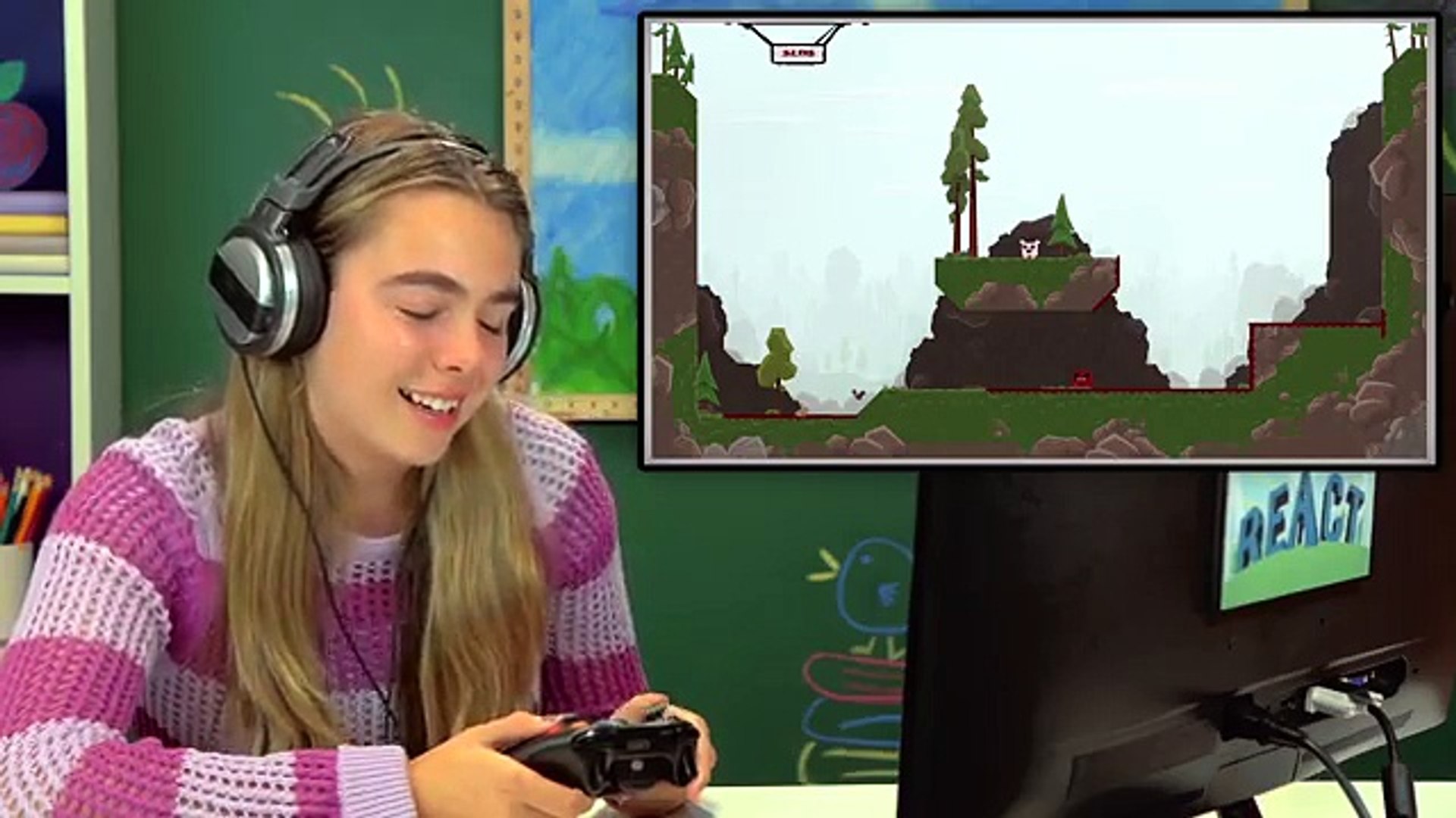 ⁣gaming kidsSUPER MEAT BOY (Kids React- Gaming)