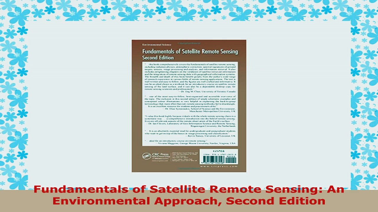READ ONLINE  Fundamentals of Satellite Remote Sensing An Environmental Approach Second Edition