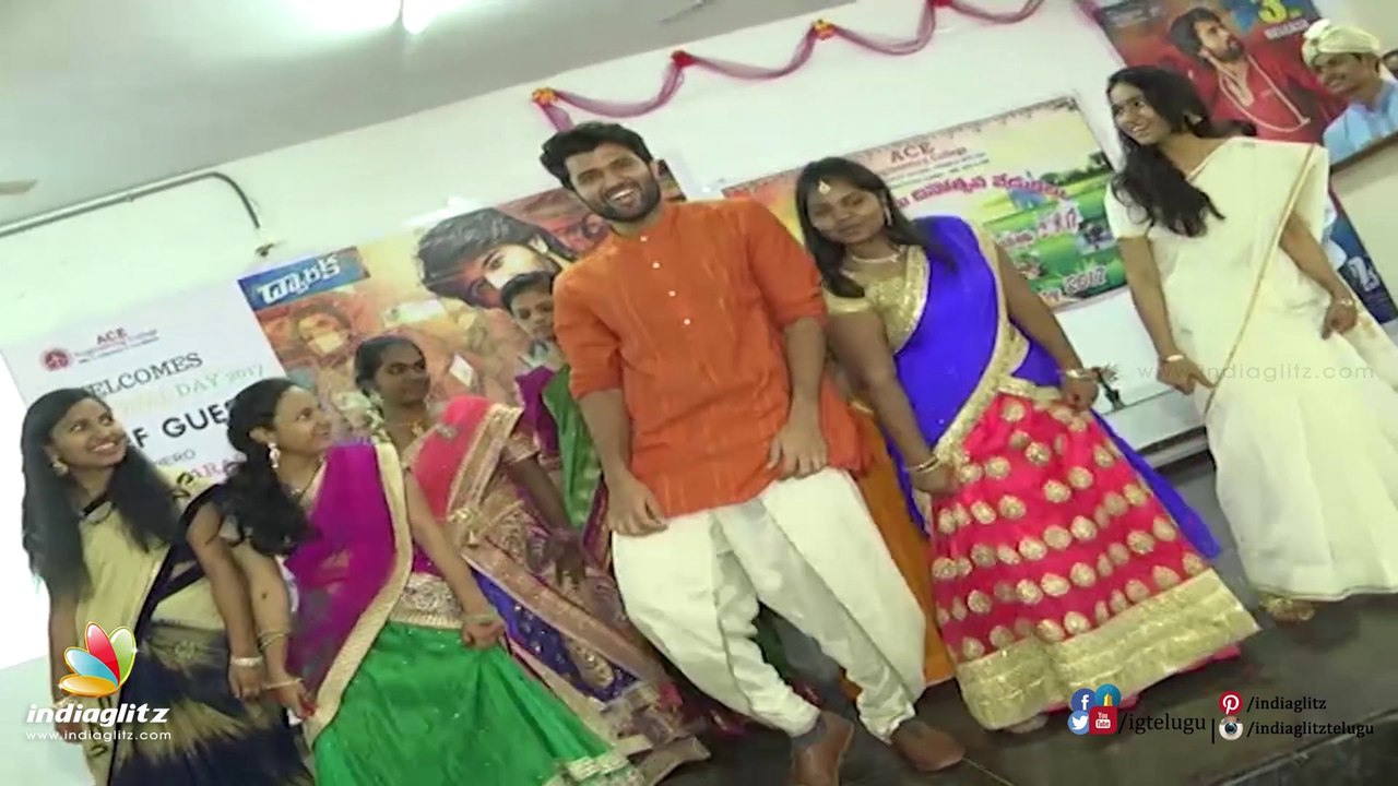 Vijay Devarakonda with his Dwaraka Team at ACE Engineering College