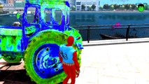 COLORS TRACTOR AND COLORS SPIDERMAN & STYLE SPADERMAN NURSERY RHYMES CHILDREN FOR SONGS