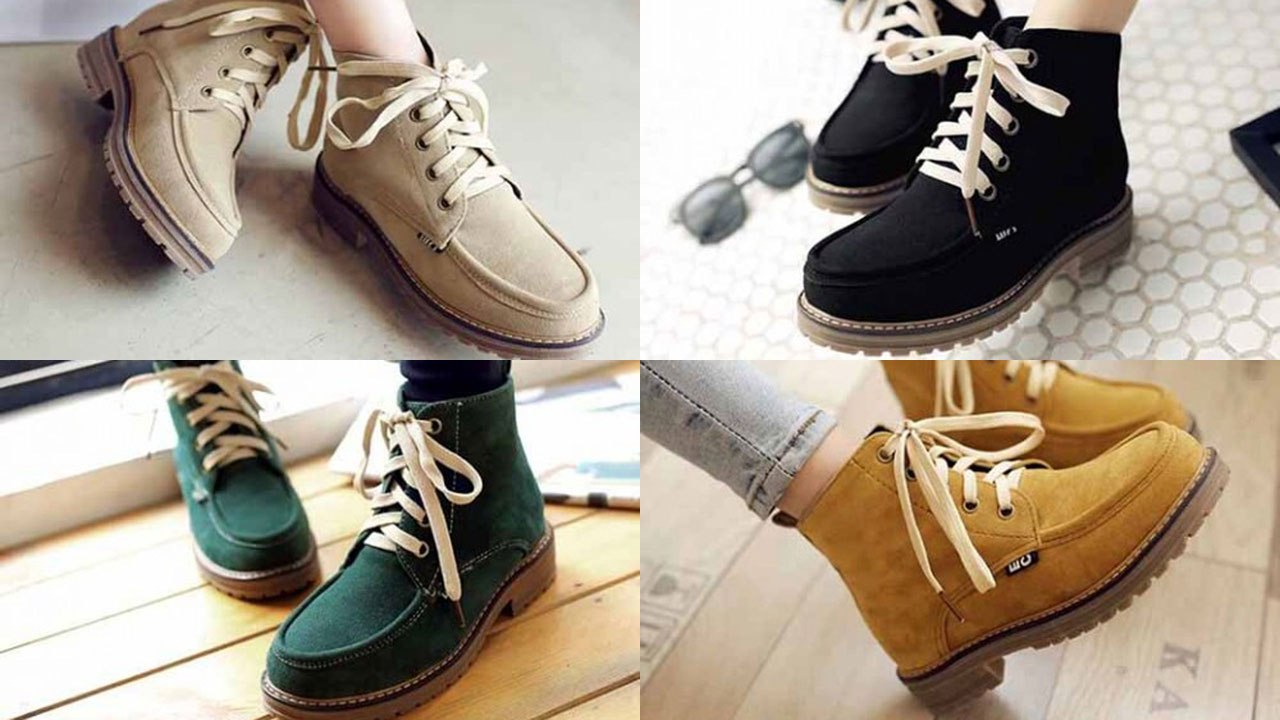 รองเท้าผ้าใบหุ้มข้อ หนังกลับสไตล์บูทสั้นใหม่ นำเข้า ไซส์34ถึง43 - พรีออเดอร์RB2429 ราคา2000บาท