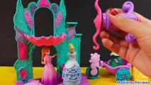 Play Doh Sparkle Ariels Undersea Castle Disney Frozen Mermaid Elsa & Mermaid Anna Dolls