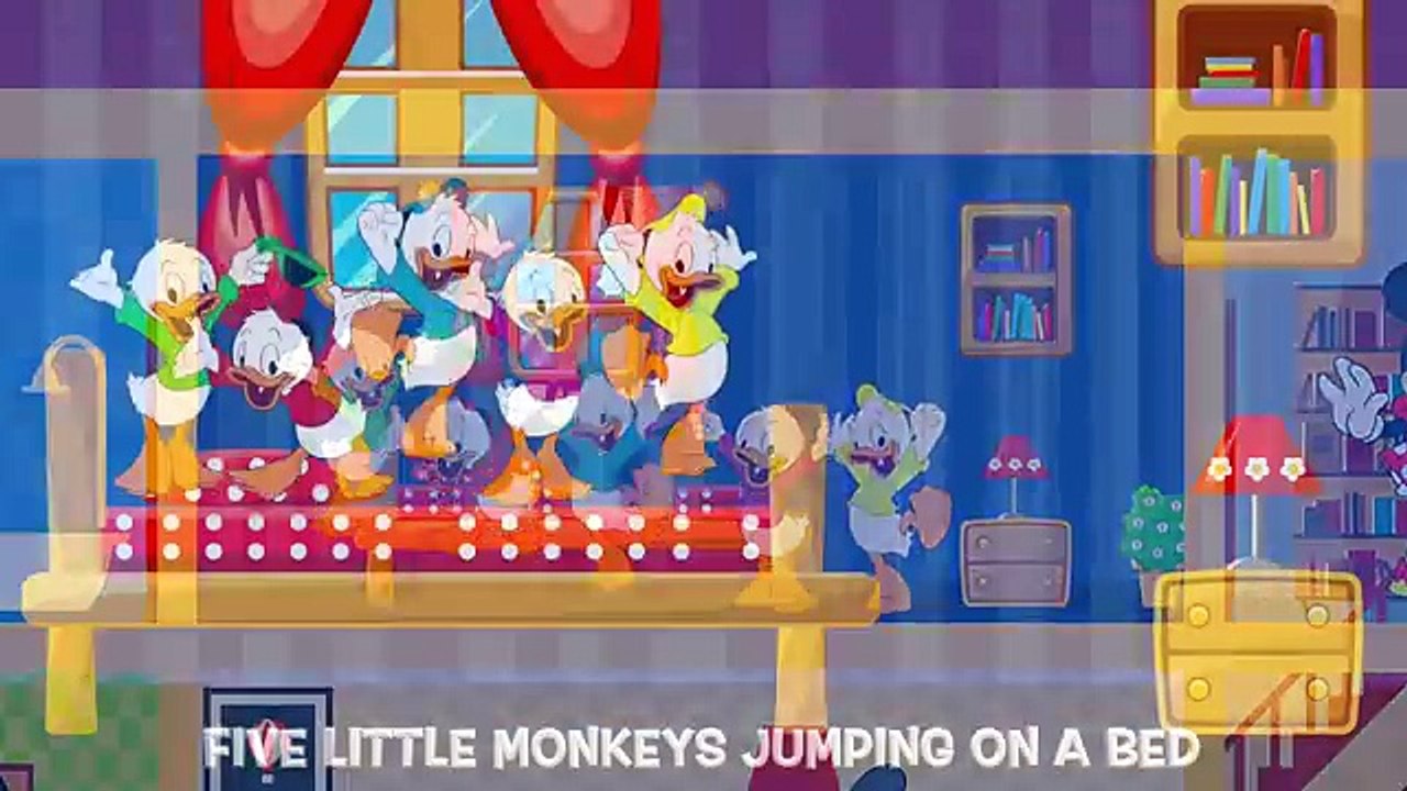 Donald Duck Nephews Crash Room Jumping on the Bed