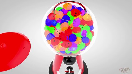 Learn Colors with 3D Wet Balloons Crazy Gumball Machine Learning videos for kids children