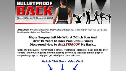 Back Pain... 80 % Of Adults Have It... This Is The Solution!