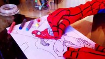 Spiderman & Frozen Elsa Peppa Pig Coloring Challenge w/ Superheroes and Princess! Fun Vide