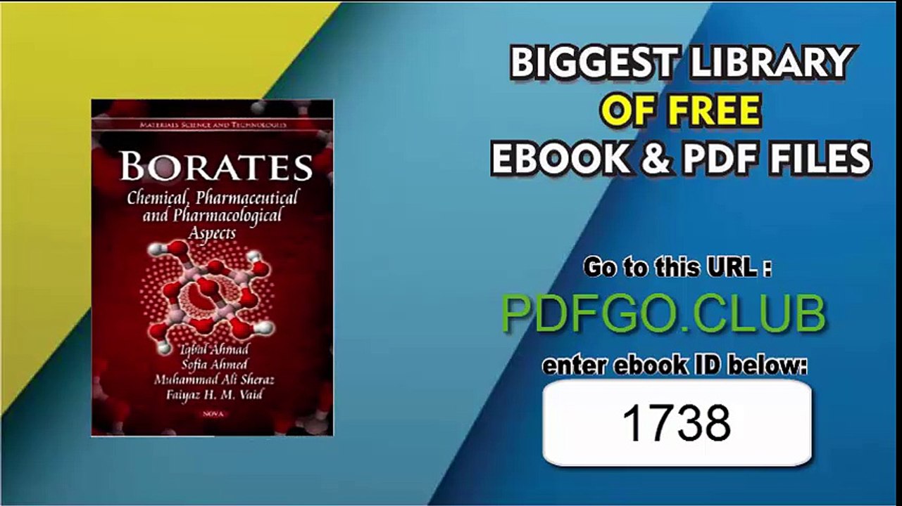 Borates_ Chemical, Pharmaceutical and Pharmacological Aspects (Materials Science and Technologies)