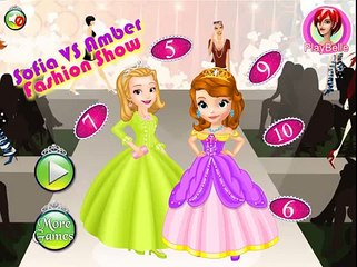 Sofia the First - Sofia vs Amber Fashion Show - Disney Movie Cartoon Game for Kids in Engl