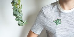 Broder un cactus sur un t-shirt