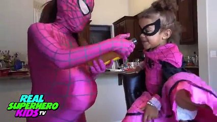 PREGNANT PINK SPIDERGIRL GROSS SMELLY FEET! w/ Spiderman Joker Anna FROZEN ELSA! Funny Superhero