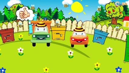 Carros de Carreras es Rojo y El Coche de Policía - Dibujo animado de coches - Carritos Para Niños