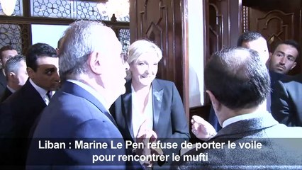 Liban: Le Pen refuse de porter le voile pour rencontrer le mufti