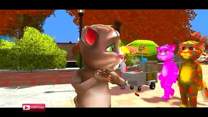 TALKING TOM COLORS & FUNNY SCHOOL BUS COLORS NURSERY RHYMES SONGS FOR CHILDREN