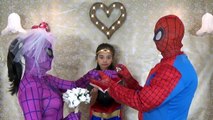 Pink SPIDERGIRL KIDNAPPED Spiderman In Love! Marriage Proposal Superhero Movie In Real Lif