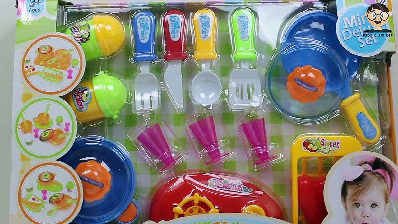 KITCHEN SET FOR GIRLS ♥ Kitchen Playset for Children - Toy Cutting Velcro - Toy Cutting Ve