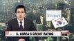 Moody's left Korea's credit rating at 