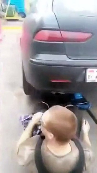Funny Mechanic Stunt Backfires