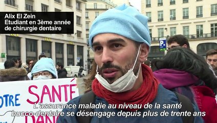 A Paris, de futurs dentistes manifestent