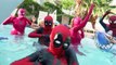 Spider-Man & Frozen Elsa POOL PARTY vs Joker w/ Pink Spidergirl TWINS Funny PRANK DISASTER