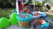 Huge Eggs Surprise + Booger Balls & 200 WATER BALLOONS TOYS Challenge on Inflatable Water Slide