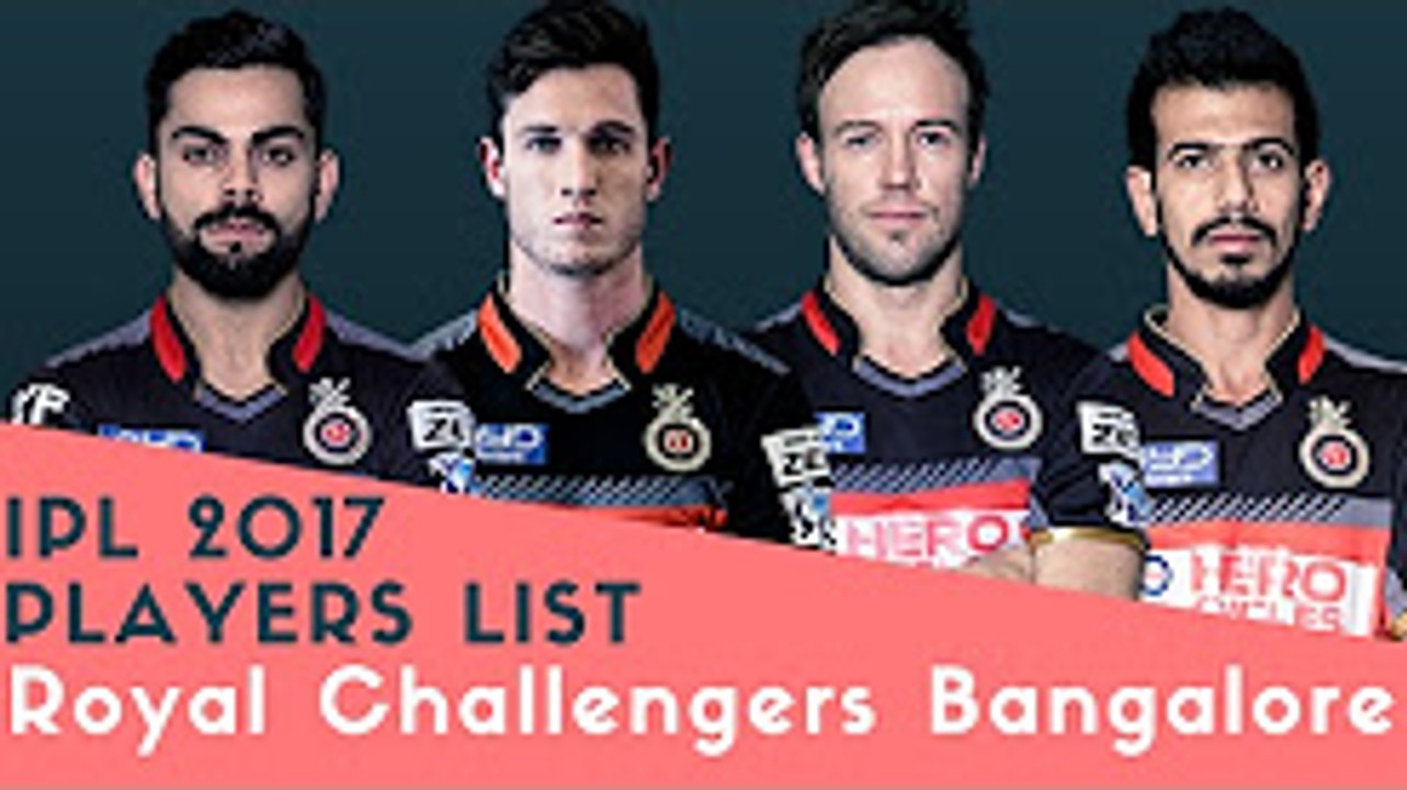 IPL 2017 Players List - Royal Challengers Bangalore (RCB) Team in IPL T20 After Auction -