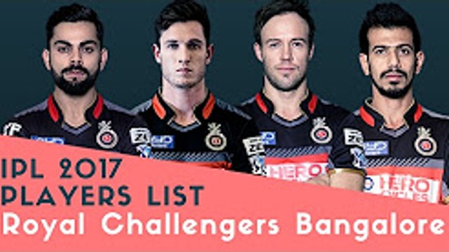 IPL 2017 Players List - Royal Challengers Bangalore (RCB) Team in IPL T20 After Auction -