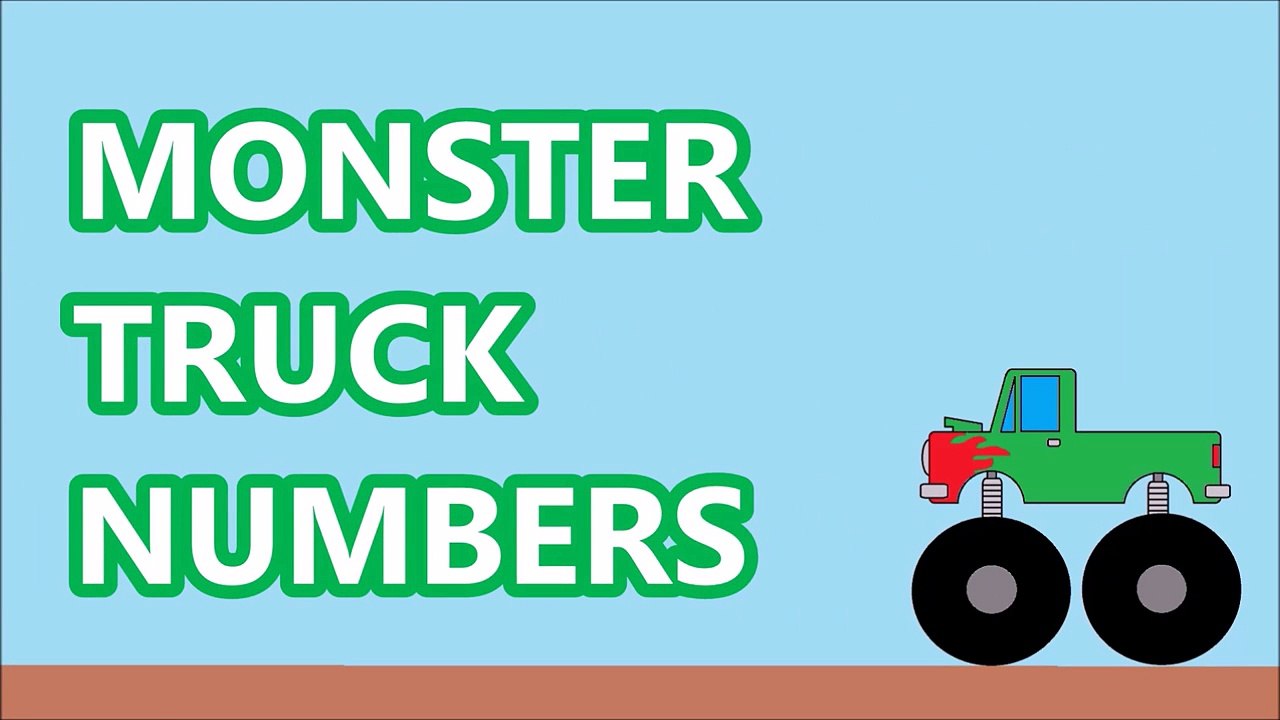 Monster Trucks Teaching Numbers 1 to 10 - Number Counting for Kids