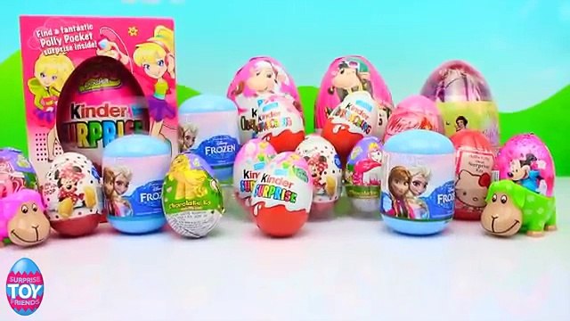 Kinder Surprise Chocolate Eggs Opening Easter Eggs Toys Polly Pocket Disney Elsa & Anna Fr