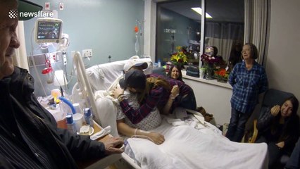 Man proposes to girlfriend from his hospital bed