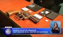 Cuatro sujetos armados capturados en el centro de Guayaquil